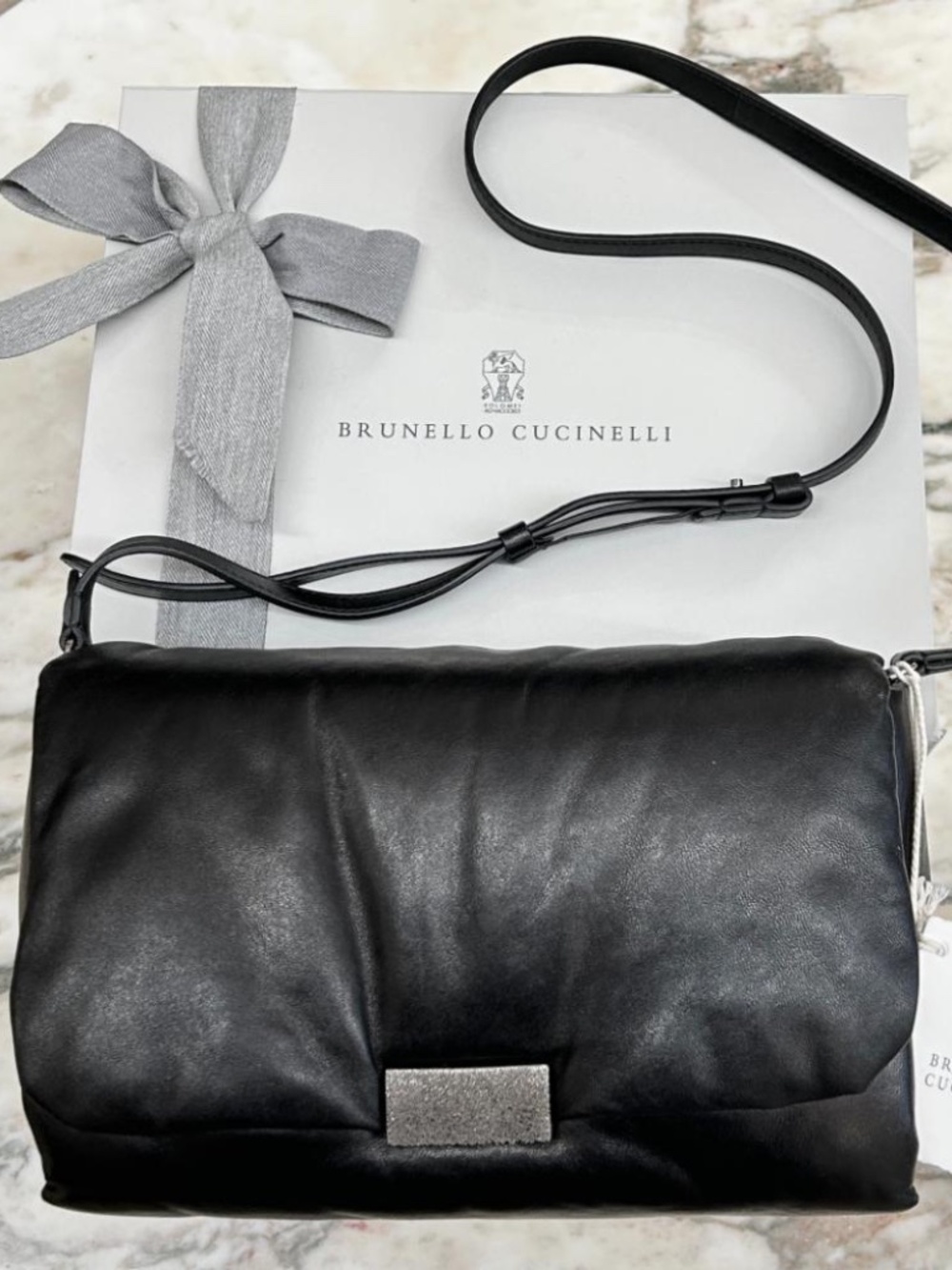 Brunello Cucinelli Black Padded Leather Bag